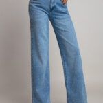Spodnie jeansowe WILDE LEG SALLY niebieskie