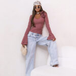 Bluzka RESEA pudrowy róż PRODUKT POLSKI PREMIUM