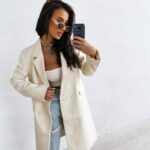 Płaszcz damski OLAVOGA Fonaj ECRU