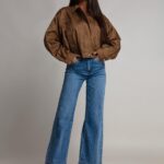 Damskie Jeansy Wide Leg z Wysokim Stanem  KIANA Klasyczny Denim