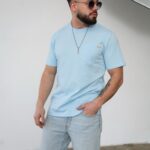 T-shirt męski BG SUNNY błękit PRODUKT POLSKI PREMIUM