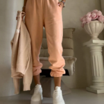 Spodnie dresowe CLASSIC – brzoskwiniowe  PRODUKT POLSKI PREMIUM