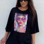 T-shirt PINK czarny PRODUKT POLSKI PREMIUM