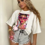 T-shirt PINK beżowy PRODUKT POLSKI PREMIUM