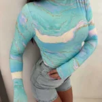 Bluzka SKIN MARMUREK Multikolor niebieski