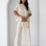 Minimalistyczny Komplet Dresowy LETICIA  Beżowe – Oversize & Wide Leg