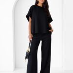 Minimalistyczny Komplet Dresowy LETICIA Czarny – Oversize & Wide Leg