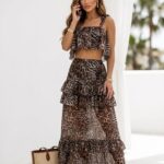 Szyfonowy Komplet Maxi BALI – print Safari PRODUKT POLSKI PREMIUM