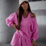 Komplet Dresowy 3w1 MILLUNA – Różowy (Bluza + Top + Szorty) PRODUKT POLSKI PREMIUM