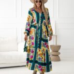 Wzorzysta Sukienka HELEN w Stylu Boho – Eksplozja Kolorów i Wzorów