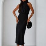 ELEGANCKA SUKIENKA MOON MAXI CZARNA PRODUKT POLSKI PREMIUM