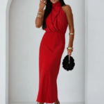 ELEGANCKA SUKIENKA MOON MAXI CZERWONA PRODUKT POLSKI PREMIUM