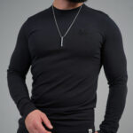T-SHIRT LONGSLEEVE MĘSKI BG LINE CZARNY PRODUKT POLSKI