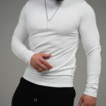 T-SHIRT LONGSLEEVE MĘSKI BG LINE BIAŁY PRODUKT POLSKI