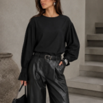 ELEGANCKA BLUZKA WISKOZOWA LILI CZARNA PRODUKT POLSKI