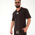T-SHIRT POLO MĘSKI BG BOOST CZEKOLADOWY PRODUKT POLSKI PREMIUM