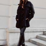 PŁASZCZ BOUCLE CZARNY PRODUKT POLSKI PREMIUM