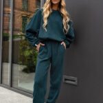 SZTRUKSOWY KOMLET DRES COMFY BUTELKOWA ZIELEŃ PRODUKT POLSKI