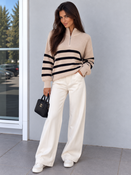 SWETER DAMSKI AMELIE W PASKI Z ZAMKIEM