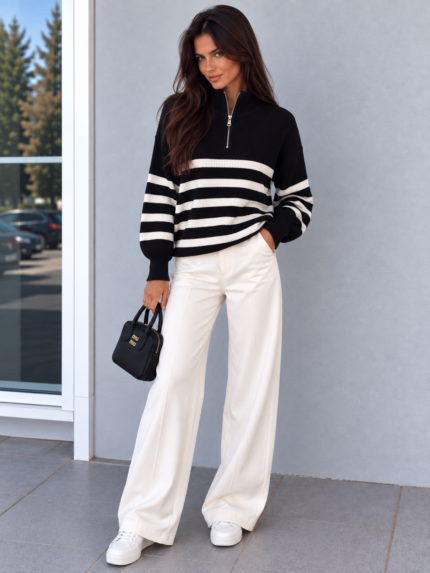 SWETER DAMSKI AMELIE W PASKI Z ZAMKIEM