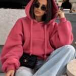 CIEPLUTKA BLUZA KANGUREK OVERSIZE Z KAPTUREM EMILY RÓŻOWA PRODUKT POLSKI