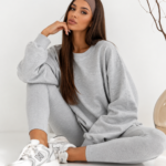 BAWEŁNIANA BLUZA OVERSIZE LONG SZARA PRODUKT POLSKI