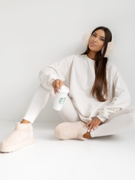 BAWEŁNIANA BLUZA OVERSIZE LONG KOKOS PRODUKT POLSKI